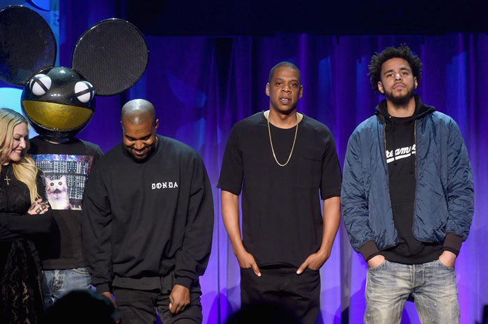 Madonna, Kanye West, Jay Z, and J. Cole