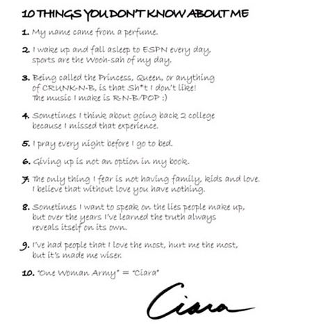 10 Things You Didn't Know About Ciara