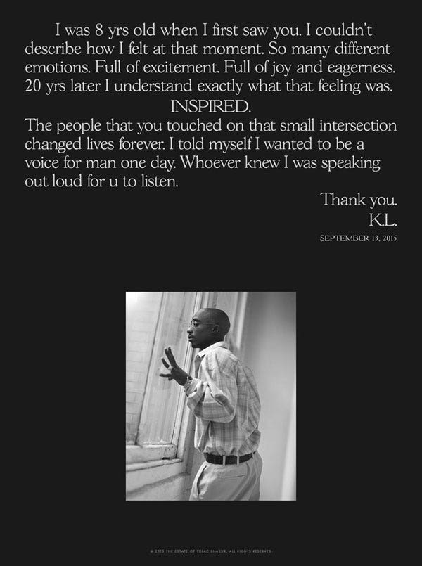 Kendrick Lamar Letter to Tupac