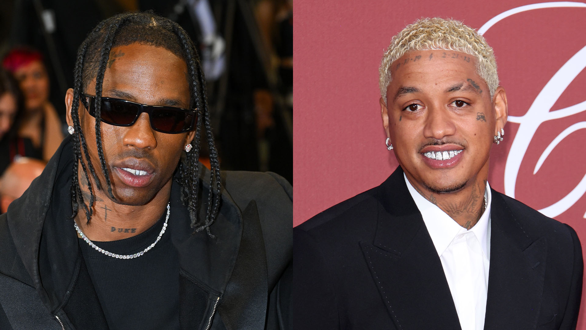 tyga wearing travis scott shoes