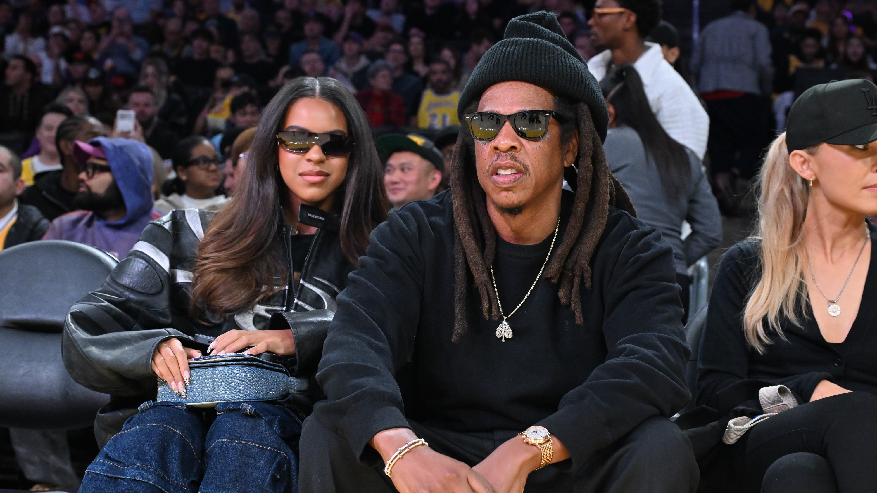 Blue Ivy And JAY-Z Sit Courtside At Lakers-Spurs Game: See The Photos