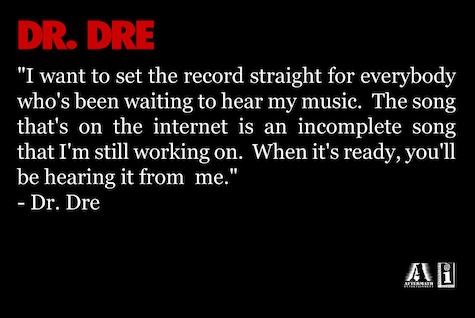Dr. Dre Statement