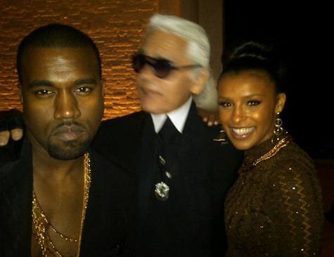 Kanye West, Karl Lagerfeld, and Melody Thornton