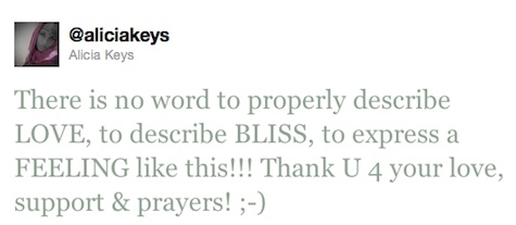 Alicia Keys Tweet