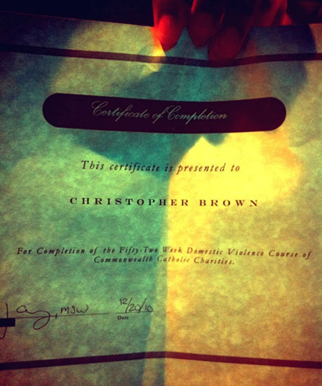 Chris Brown Certificate