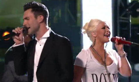 Adam Levine and Christina Aguilera
