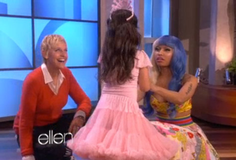 Ellen DeGeneres, Sophia Grace, and Nicki Minaj
