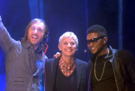 David Guetta, Ellen DeGeneres, and Usher