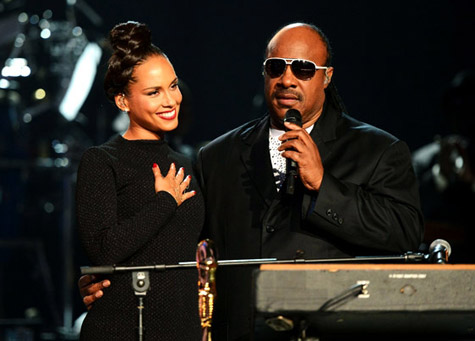 Alicia Keys and Stevie Wonder