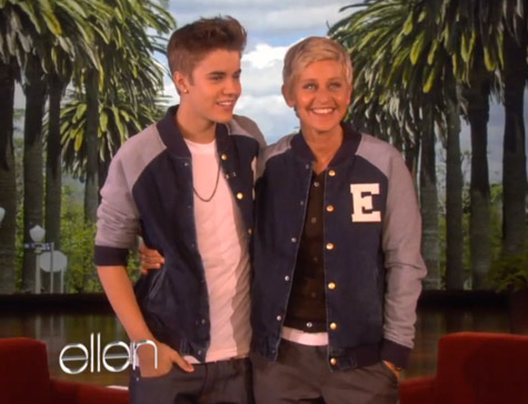 Justin Bieber and Ellen DeGeneres