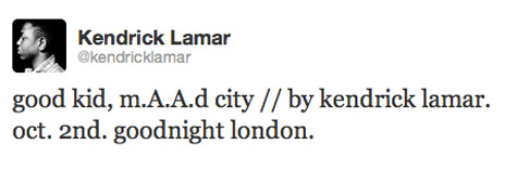 Kendrick Lamar Tweet