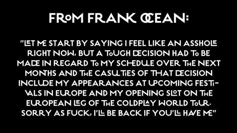 Frank Ocean Statement