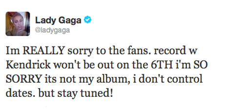 Lady Gaga Tweet