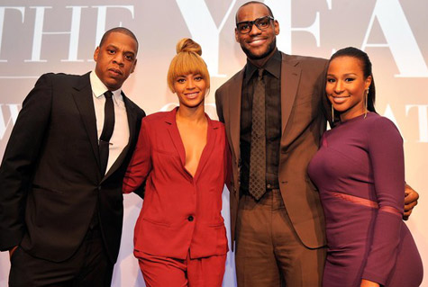 Jay-Z, Beyoncé, LeBron James, and Savannah Brinson