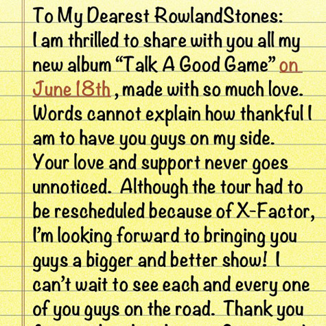 Kelly Rowland Note