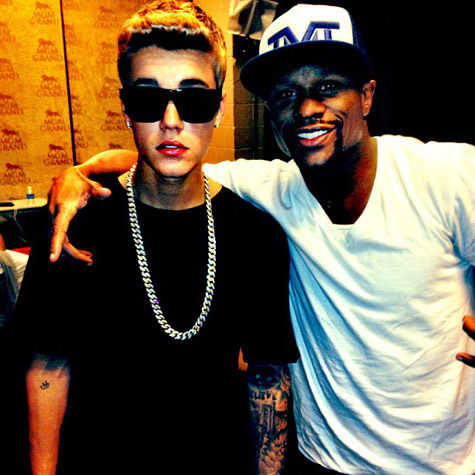 Justin Bieber and Floyd Mayweather, Jr.