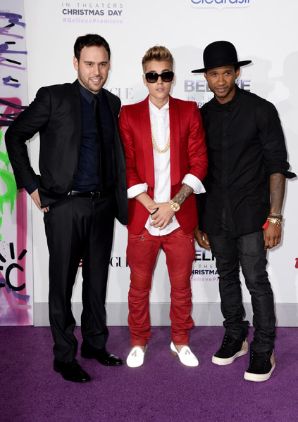 Scooter Braun, Justin Bieber, and Usher