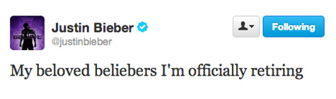 Justin Bieber Tweet