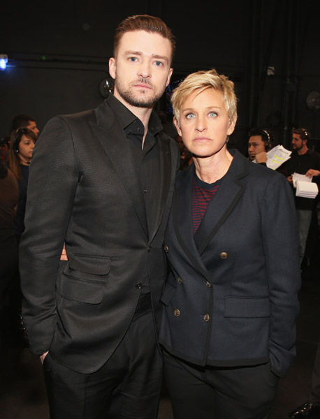 Justin Timberlake and Ellen DeGeneres