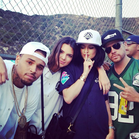 Chris Brown, Kendall, and Kylie Jenner