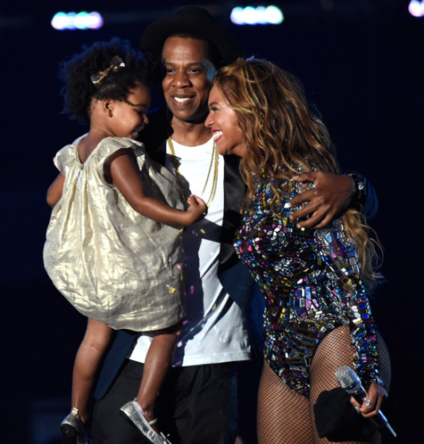 Blue Ivy, Jay Z, and Beyoncé