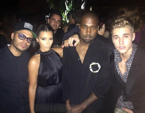 Richie Akiva, Kim Kardashian, Kanye West, and Justin Bieber