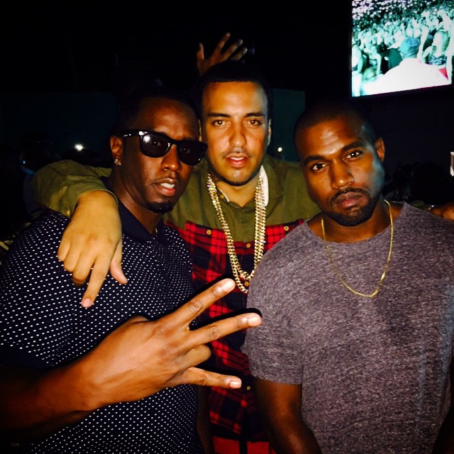 Diddy, French Montana, and Kanye West