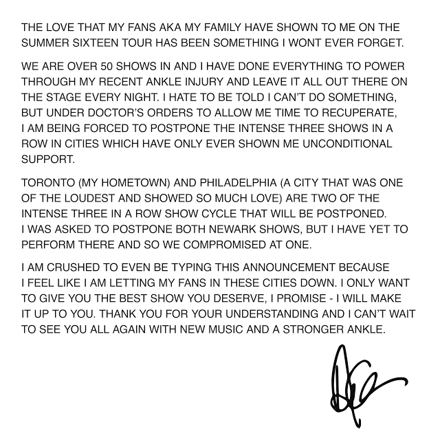 Drake Postpones Tour