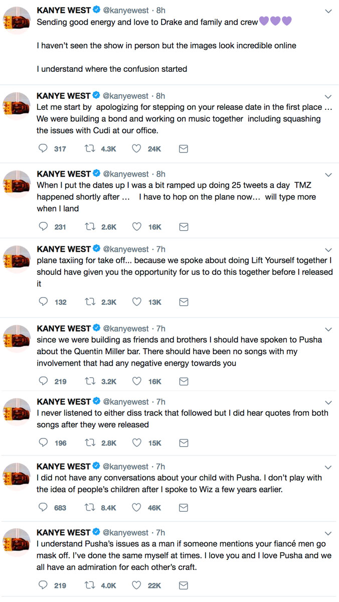 Kanye West's Drake Tweets