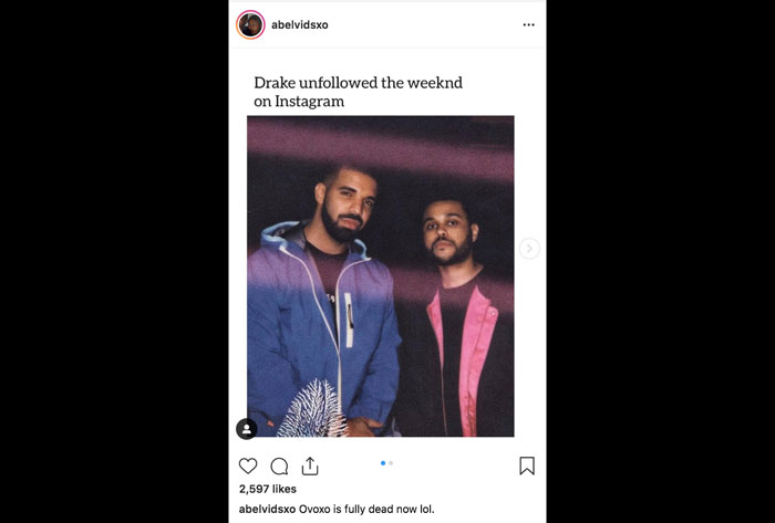 Drake and The Weeknd IG