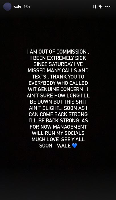 Wale IG Stories