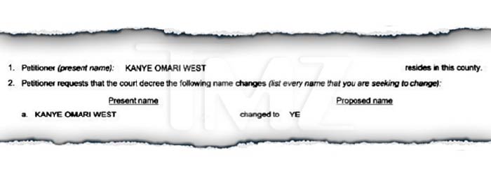 Kanye West Name Change