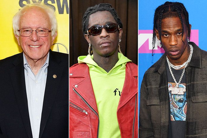 Bernie Sanders, Young Thug, and Travis Scott