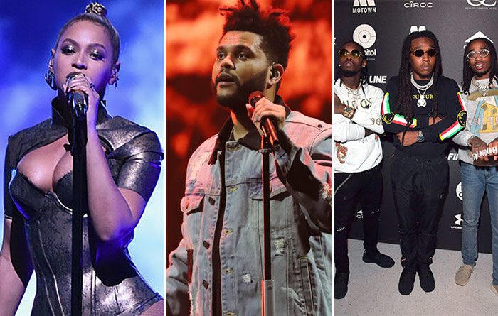 Beyoncé, The Weeknd, and Migos