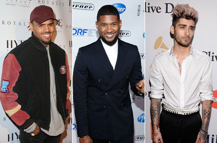 Chris Brown, Usher, and Zayn Malik