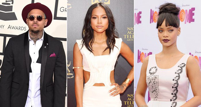 Chris Brown, Karrueche Tran, and Rihanna