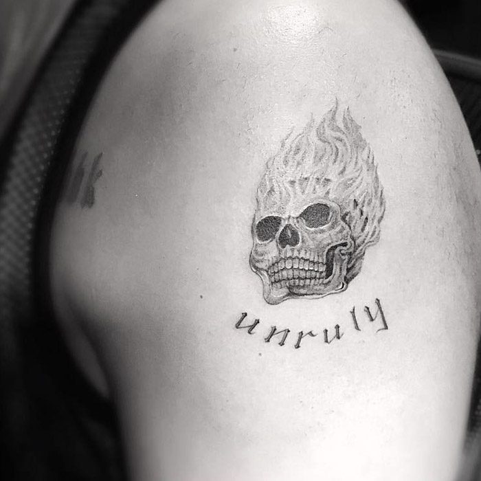 Drake's Skull Tattoo