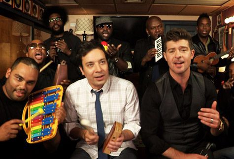 Jimmy Fallon and Robin Thicke