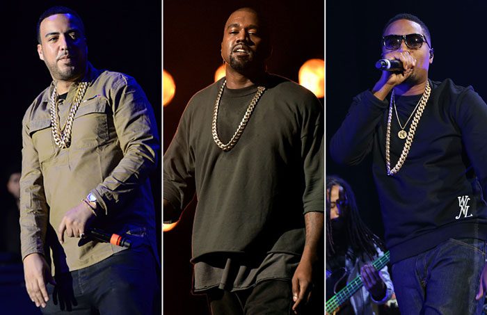 French Montana, Kanye West, and Nas