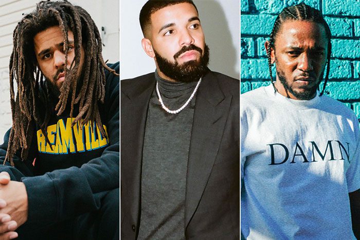 J. Cole, Drake, and Kendrick Lamar
