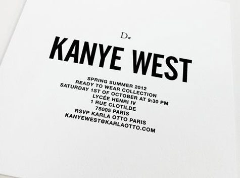 Kanye West Fashion Week Invite
