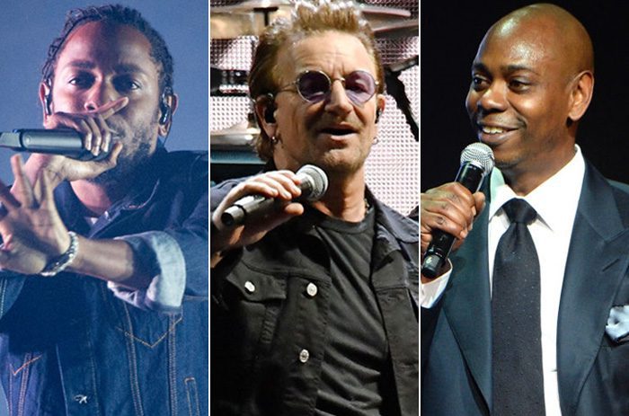 Kendrick Lamar, Bono, and Dave Chappelle