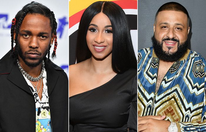 Kendrick Lamar, Cardi B, and DJ Khaled