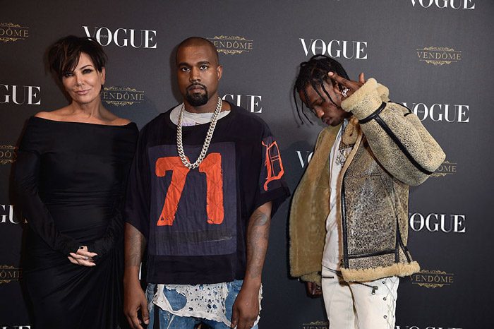 Kris Jenner, Kanye West, and Travis Scott