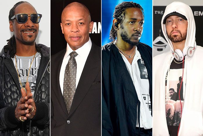 Snoop Dogg, Dr. Dre, Kendrick Lamar, and Eminem