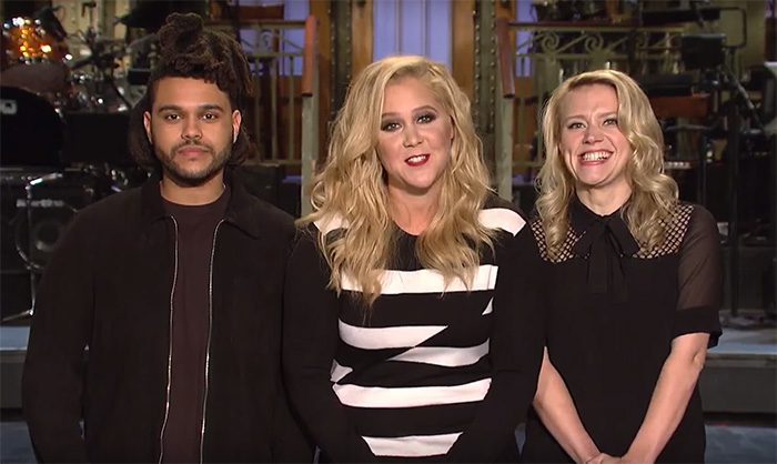 The Weeknd, Amy Schumer, and Kate McKinnon