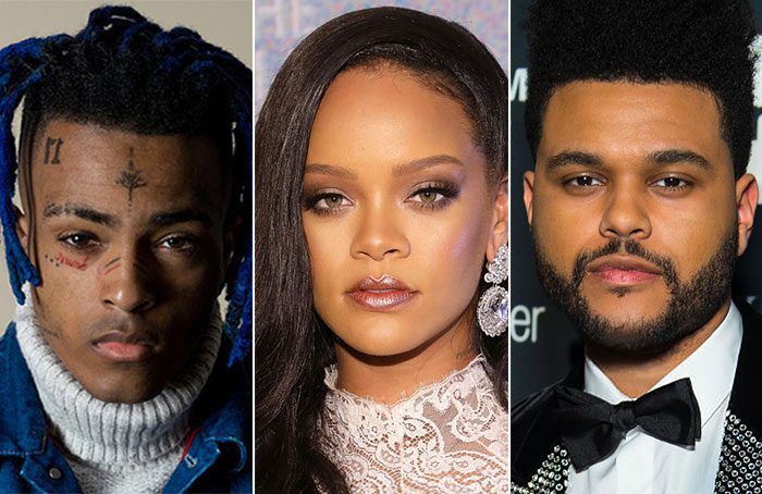 XXXTentacion, Rihanna, and The Weeknd