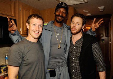 Mark Zuckerberg, Snoop Dogg, and Sean Parker