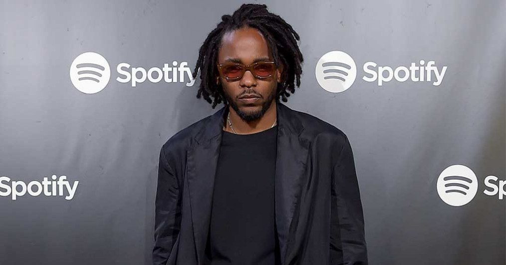 Kendrick Lamar poses backstage as Spotify hosts an evening of music