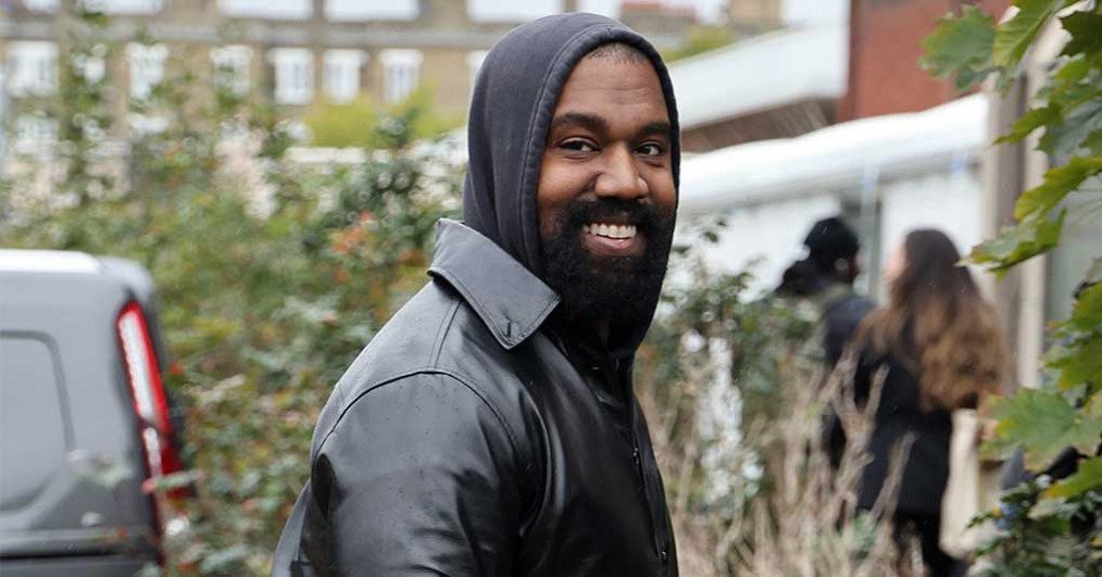 Kanye West leaving the Burberry S/S 2022 Catwalk Show during London Fashion Week